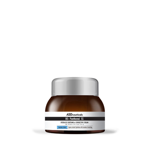 ASDceuticals Hydra B5 Soothing & Corrective Cream in a brown jar with a silver lid, front view on a white background