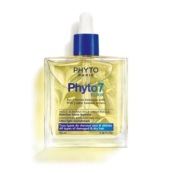 PHYTO 7 Elixir Universal Enhancing Oil 100ml bottle, front view on a white background, highlighting its nourishing properties