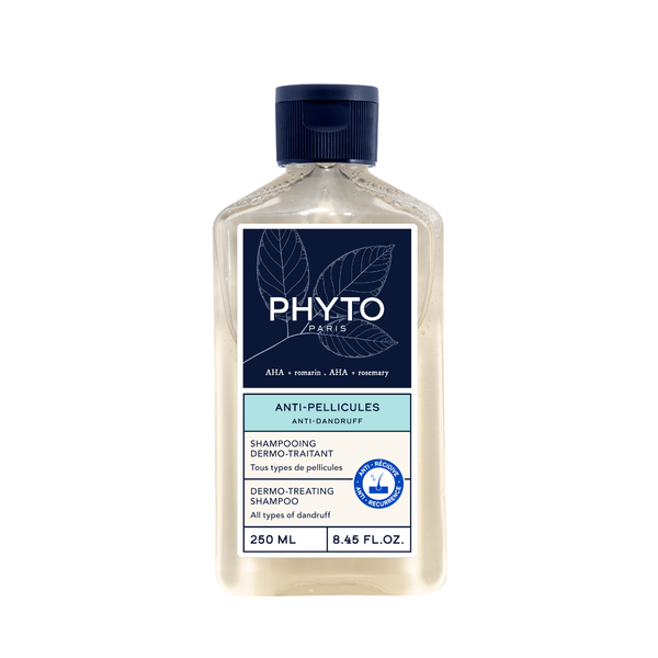 PHYTO SCALP SOLUTION Dermo-Treating Shampoo 250ml front view on a white background, highlighting its anti-dandruff properties