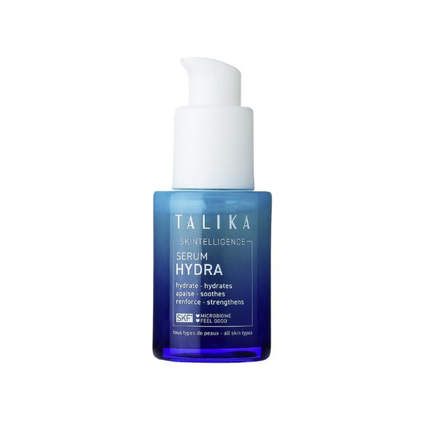 Talika Skintelligence Hydra Serum 30ml in a blue bottle with a white pump, front view on a white background