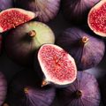 Adopt Provence Soleia with a top-down view of fresh figs, some whole and some cut open to reveal their vibrant red interior