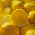 Adopt Yuzu Vivifiant with a close-up of fresh, juicy yuzu fruit, highlighting its vibrant yellow color and texture