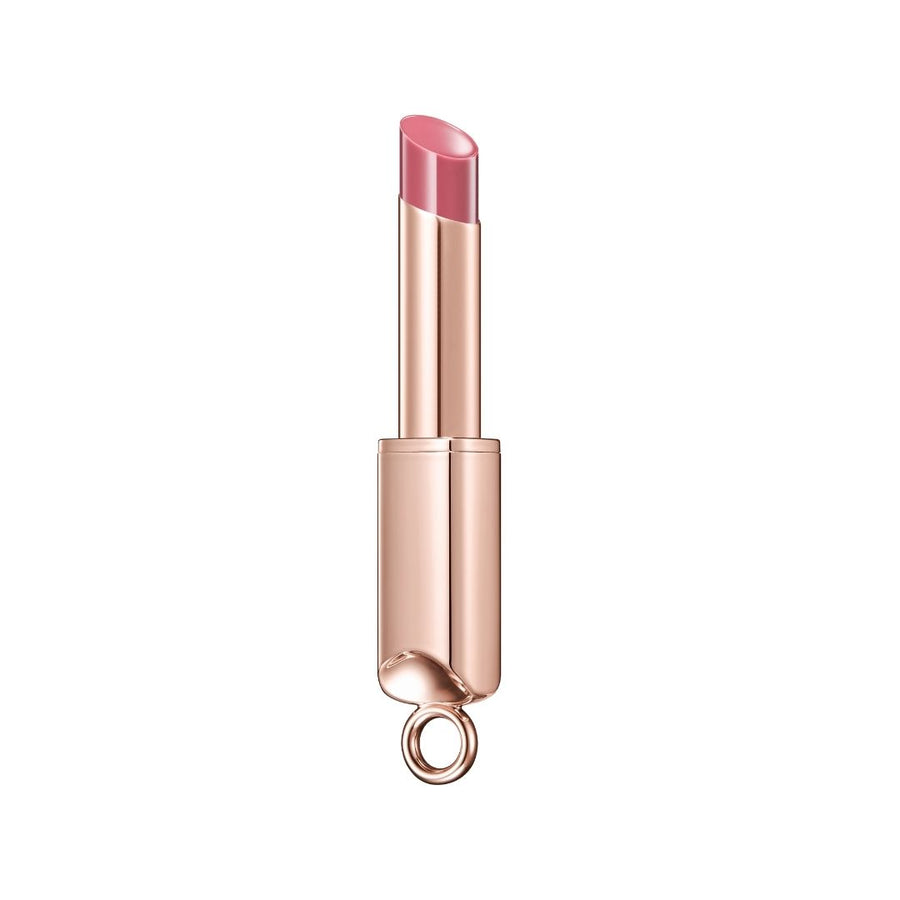 athé Authentic Lip Glowy Balm 01 Baby in a rose gold tube with a pink tinted balm on a white background
