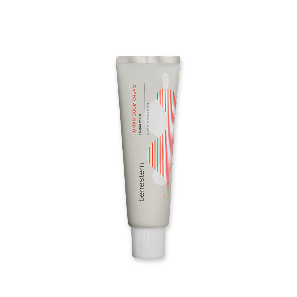 Benestem Human CBCM Cream 50ml in a light grey tube with red text and design, presented on a white background