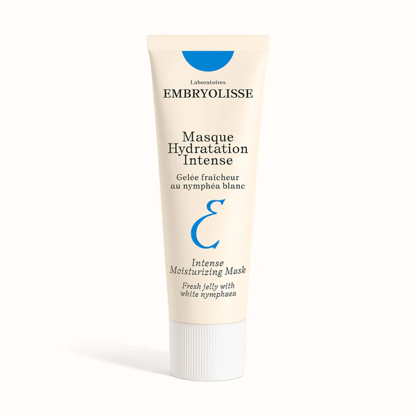 Embryolisse Intense Moisturizing Mask in a white tube with blue accents, shown on a white background