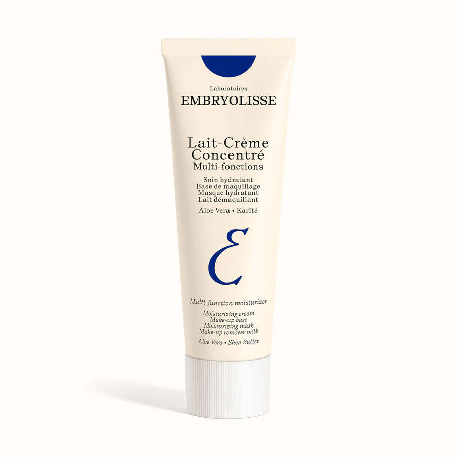 Embryolisse Lait-Crème Concentré Multi-function moisturizer in a white tube with blue accents on a white background