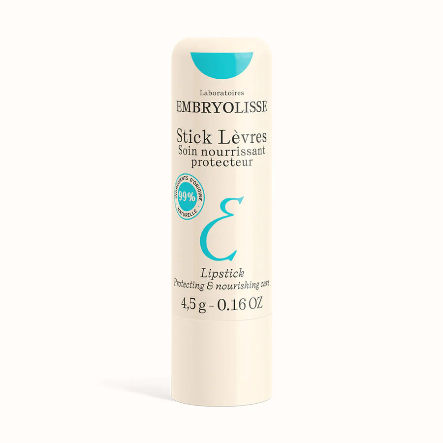 Embryolisse Lipstick Protecting & Nourishing Care, a nourishing and protective lip balm stick on a white background