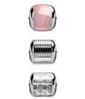 GESKE MicroNeedle Face Roller (9 in 1) showing three different roller heads with distinct textures