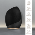 GESKE Sonic Facial Brush 5 in 1 in black and gold, highlighting its features like 15-year guarantee, skin-friendly silicone,