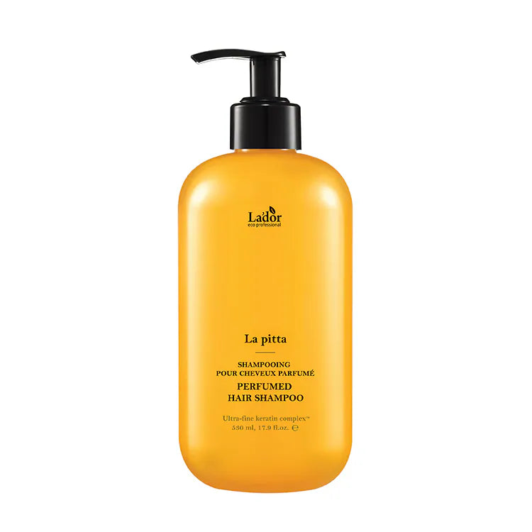 Lador Perfumed Hair Shampoo La Pitta 530ml bottle with pump dispenser on a white background