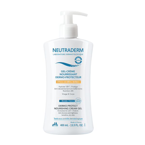 Neutraderm Dermo-Protect Nourishing Cream Gel 400ml pump bottle front view on a white background