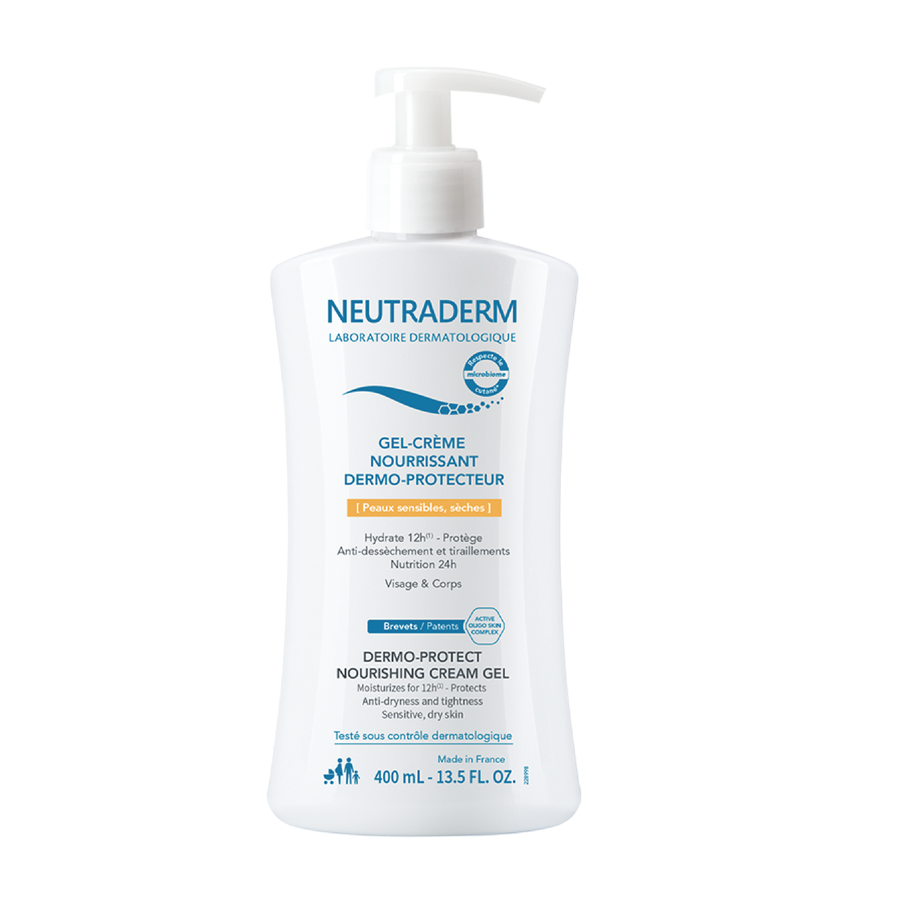 Neutraderm Dermo-Protect Nourishing Cream Gel 400ml pump bottle front view on a white background