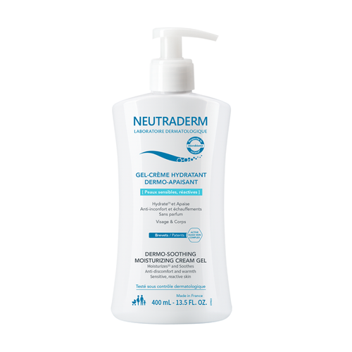 Dermo-soothing cream gel after drying, on flaky reactive skin