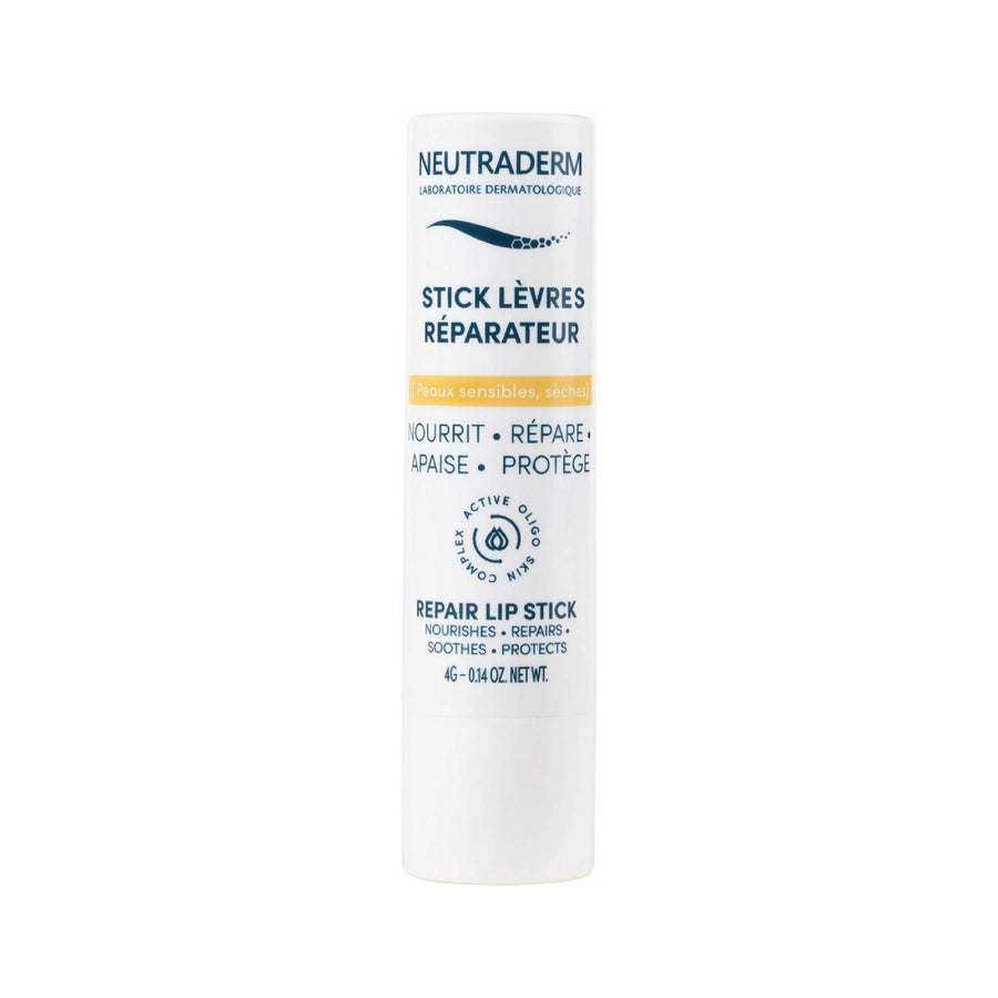Neutraderm Repairing Lip Care stick, front view on a white background, highlighting its nourishing and protective properties