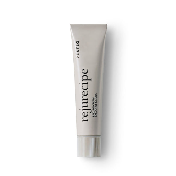 Pestlo Rejurecipe Baku:DN Cream in a light grey tube with black text, front view on a white background