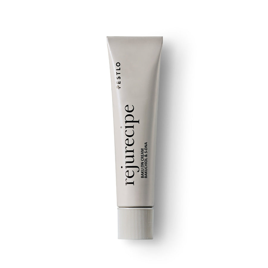 Pestlo Rejurecipe Baku:DN Cream in a light grey tube with black text, front view on a white background
