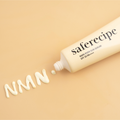 Pestlo Saferecipe NMN PDRN Sun Serum tube with the product squeezed out to spell NMN