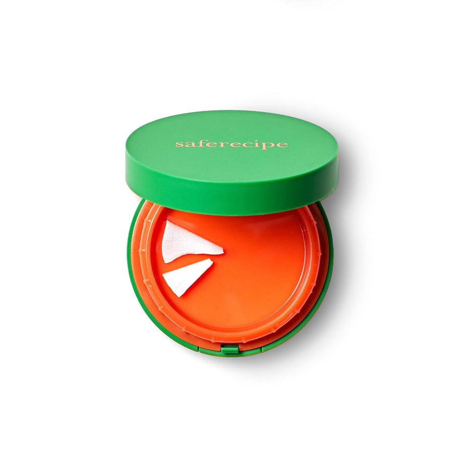Pestlo Saferecipe No Sebum Grinding Sun Pact SPF50+ PA+++ with its green lid slightly open,