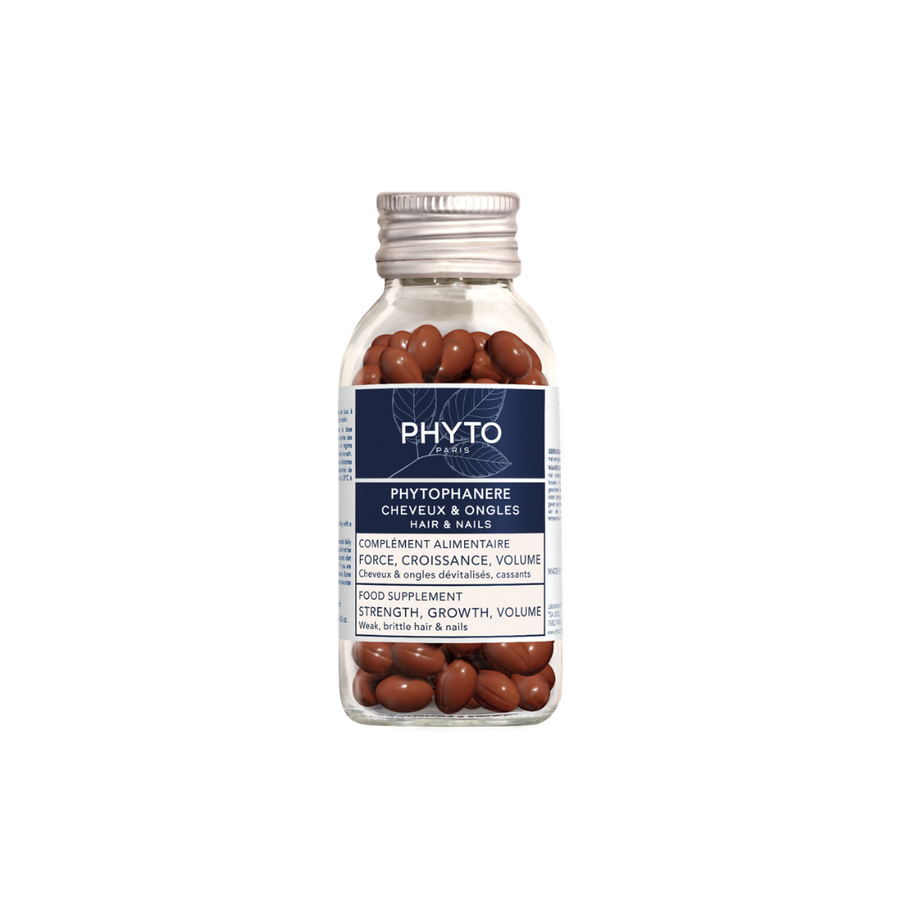 PHYTO PHYTOPHANERE Food Supplement for strength, growth, and volume, 120 capsules, front view on a white background