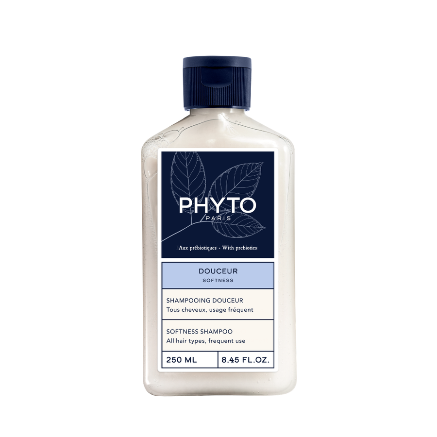 PHYTO SOFTNESS Shampoo 250ml bottle, front view on a white background, highlighting its prebiotics formula