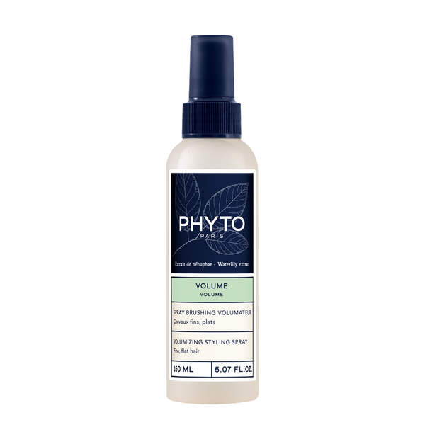 PHYTO VOLUME Volumizing Spray 150ml for fine, flat hair, shown in a front view on a white background