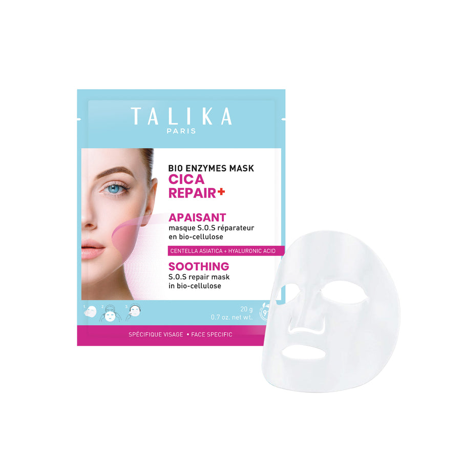 Talika Bio Enzymes Cica Repair Mask for soothing skin, shown in its packaging on a white background